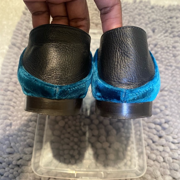 J. CREW Teal Blue Velvet Convertible Flats - Picture 6 of 6